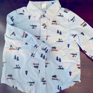 Christmas/Winter Button-up - 2T Old Navy